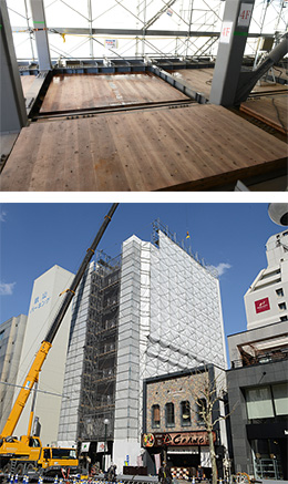 高層建築にCLT床構造
